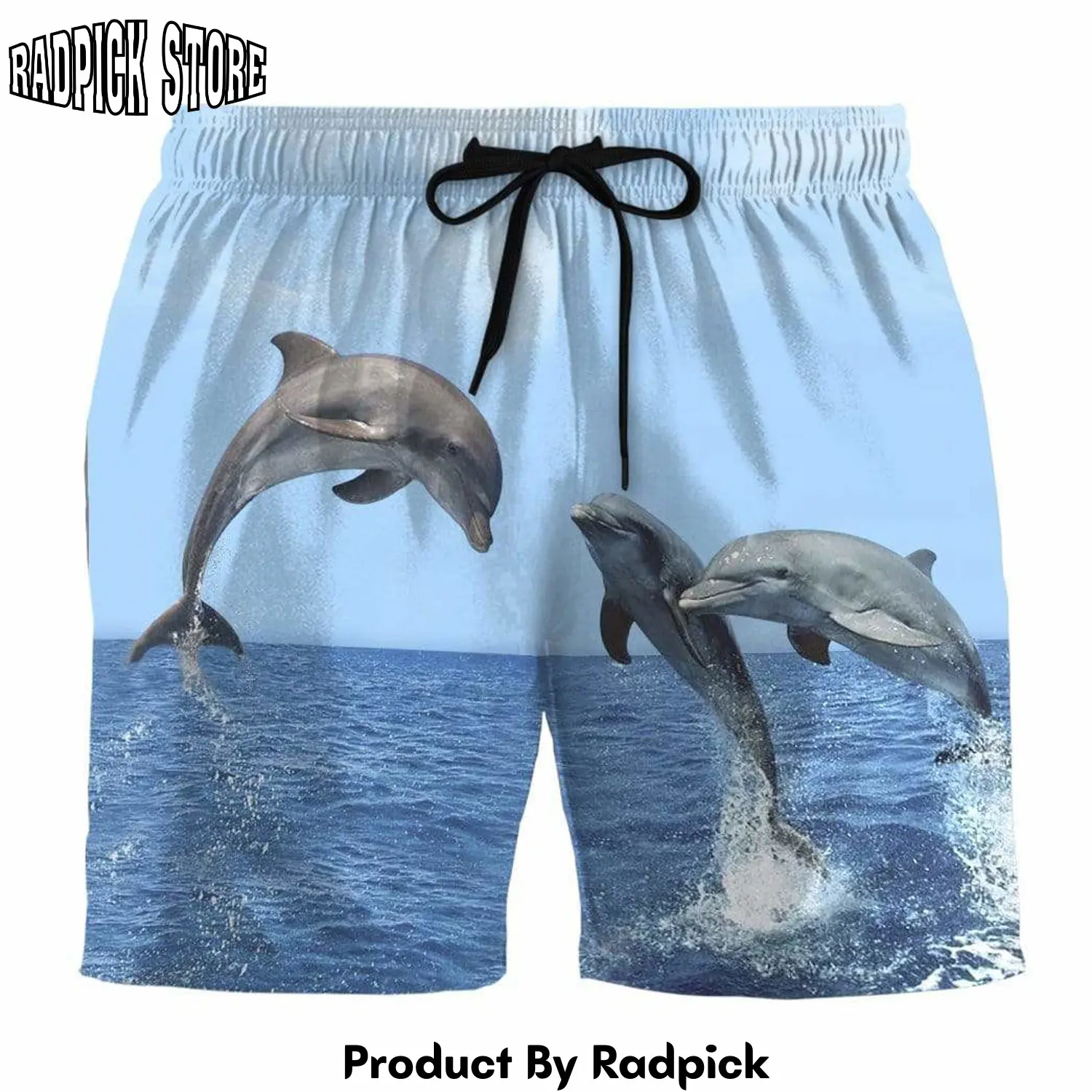 Radpick 3d dolphins leap from the sea custom beach shorts swim trunks rp631566